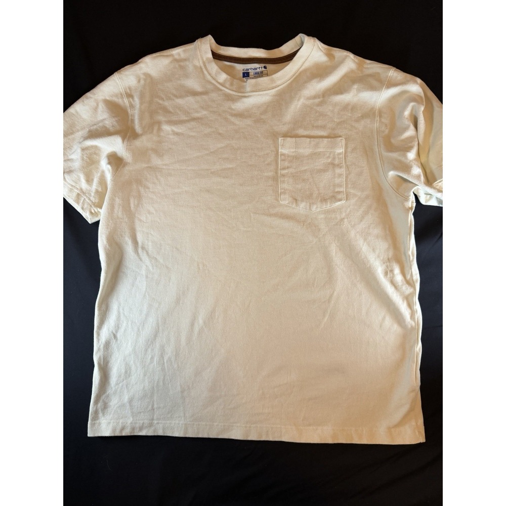 Carhartt Cream Loose Fit Heavy Weight Men's Pocket T-Shirt, Large